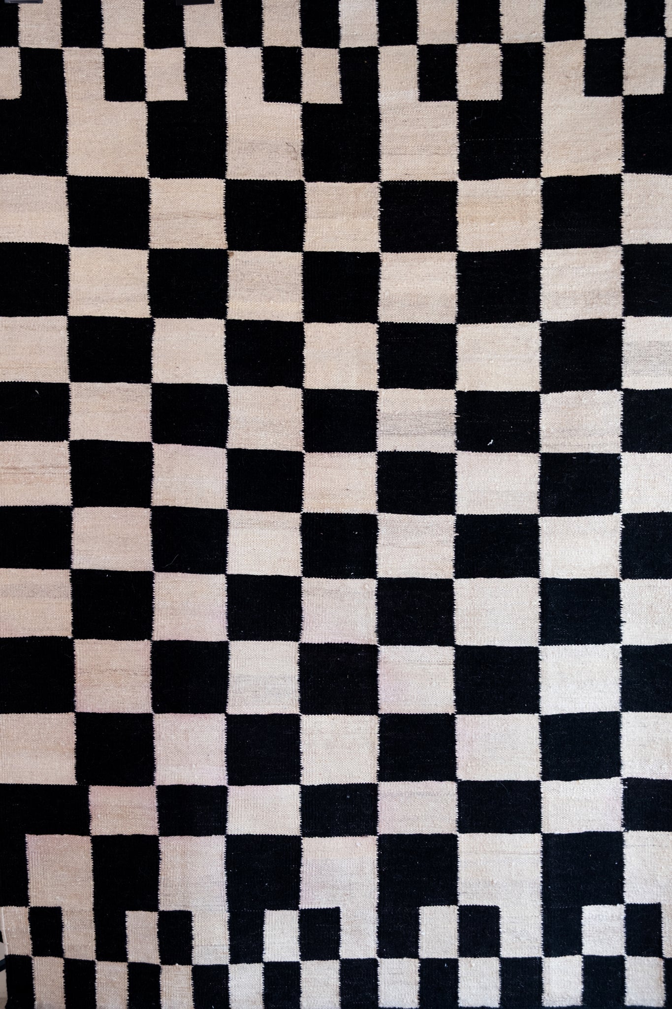 Chess Rug - Natural/Black