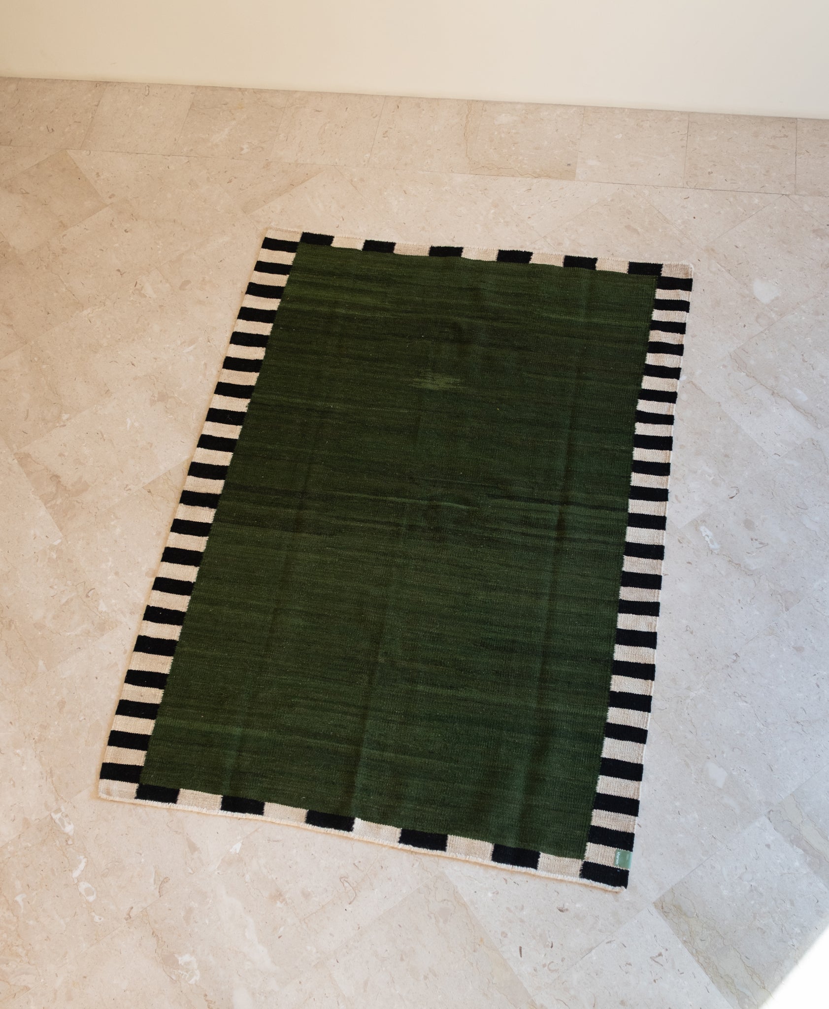 Khat Khati Rug - Forest Green