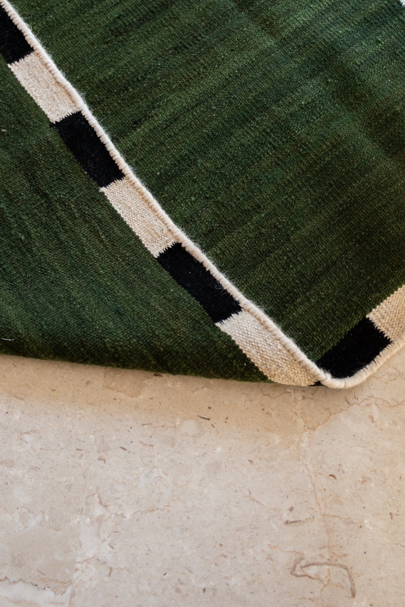 Khat Khati Rug - Forest Green