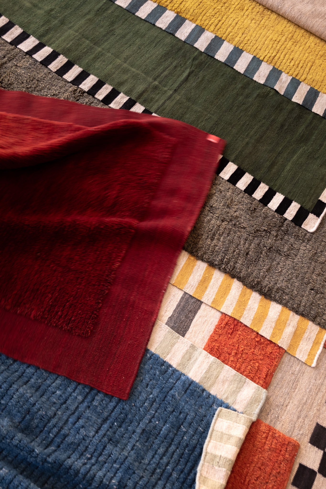 Khat Khati Rug - Forest Green