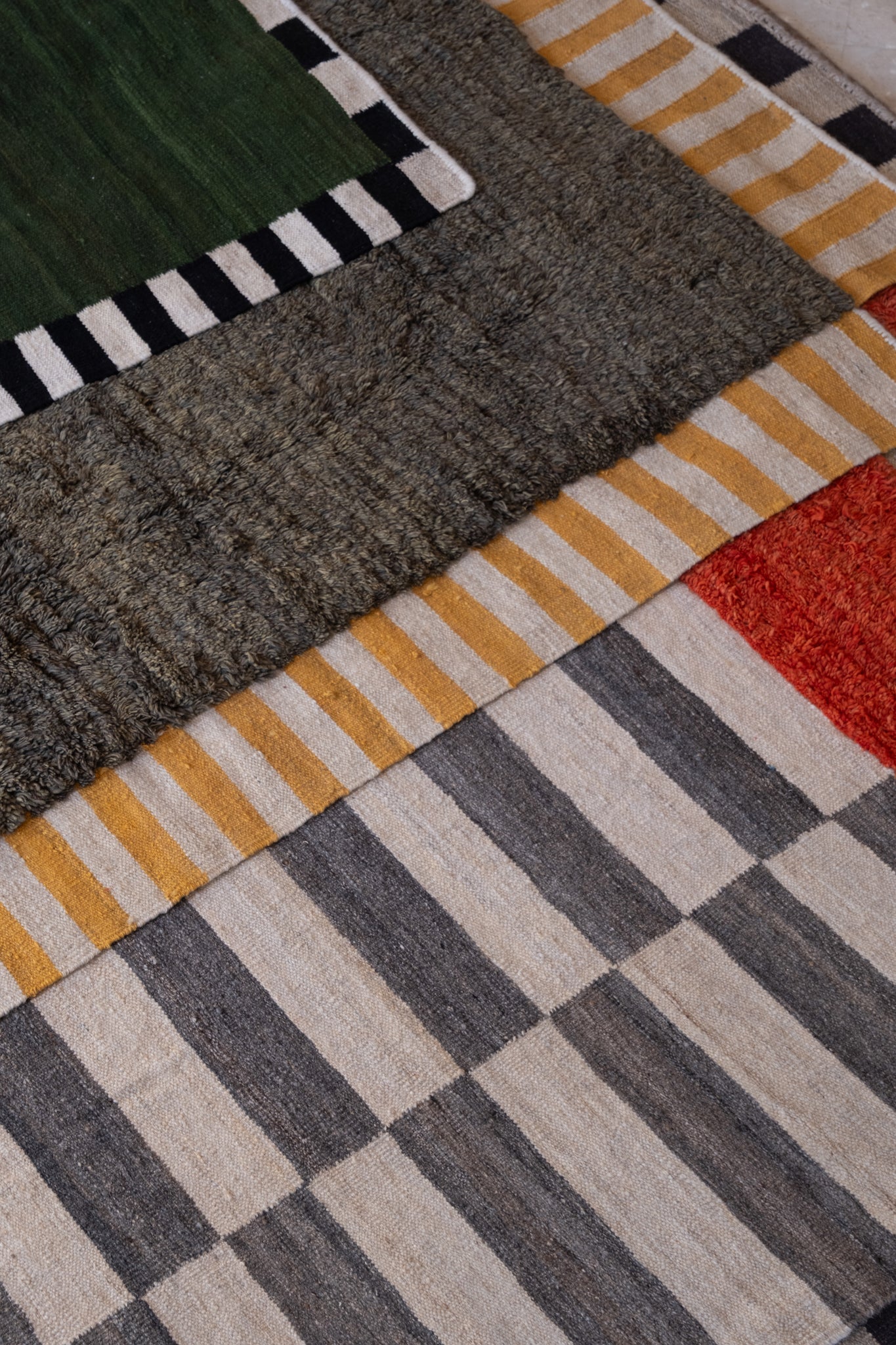 Khat Khati Rug - Spinach