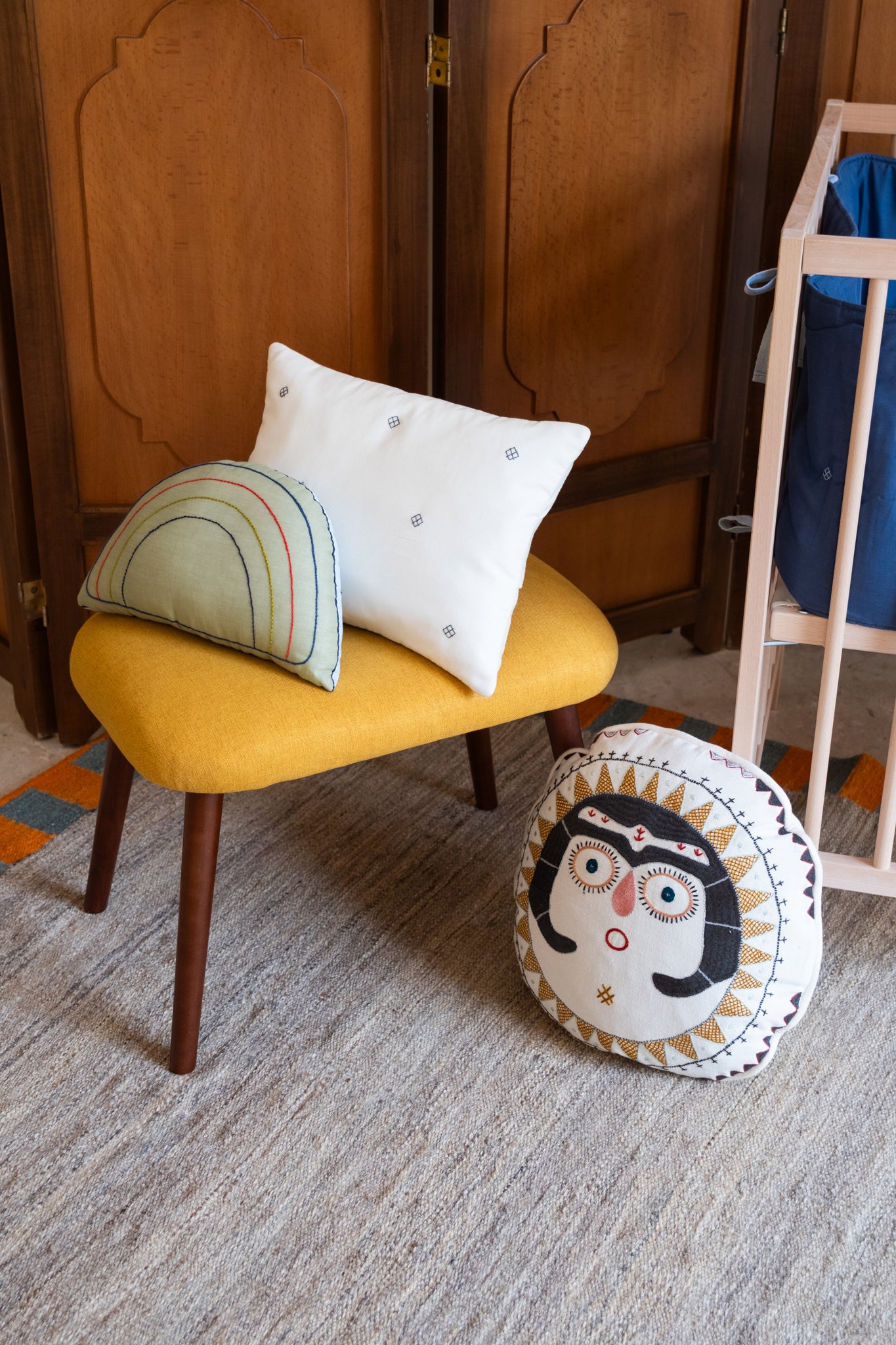 Rainbow Cushion - Apple Green