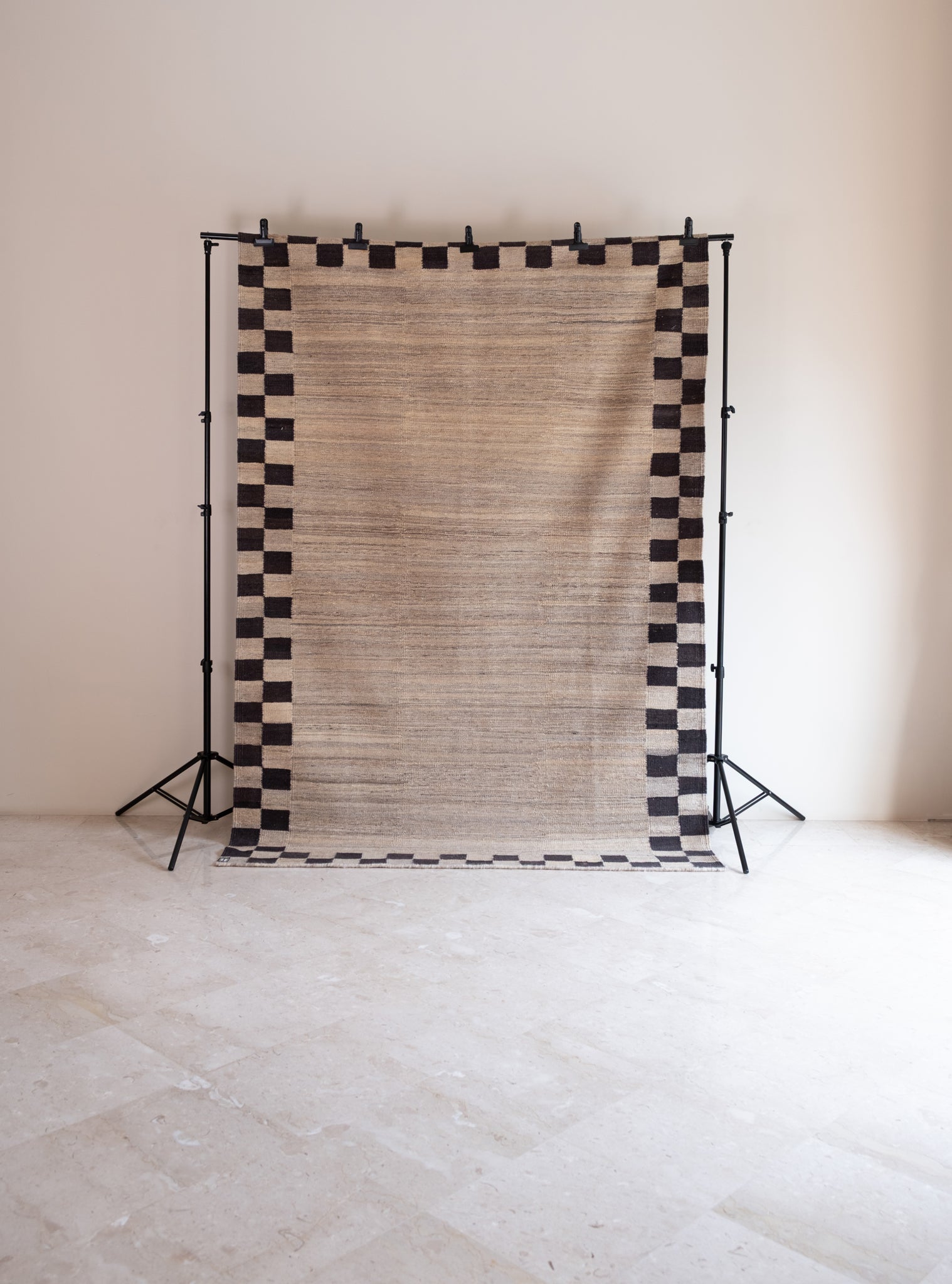 Checkered Rug - Natural/Granite Grey