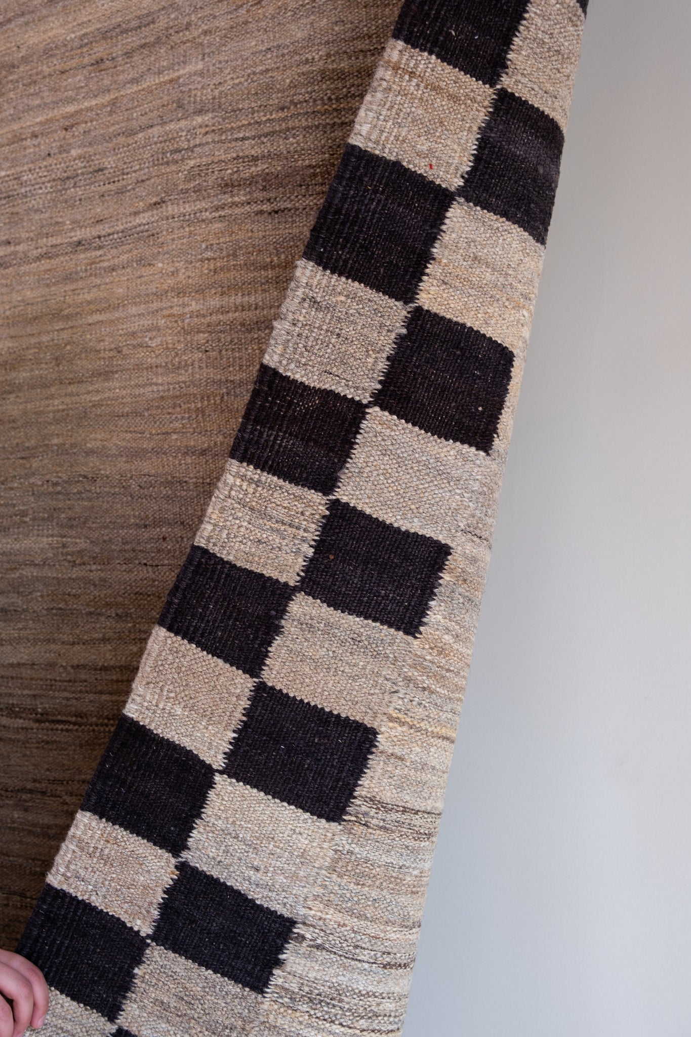 Checkered Rug - Natural/Granite Grey