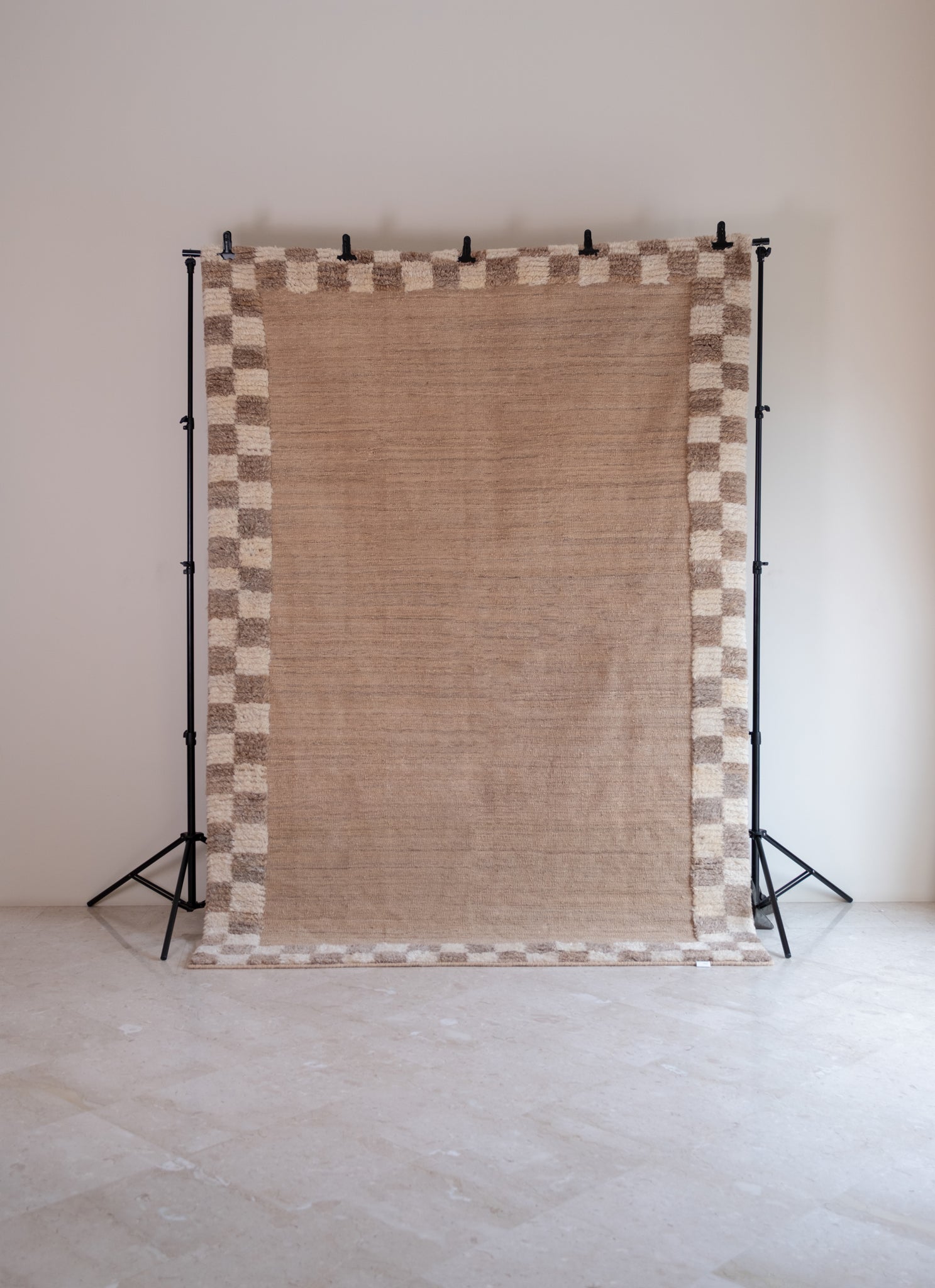 Checkered Rug - White