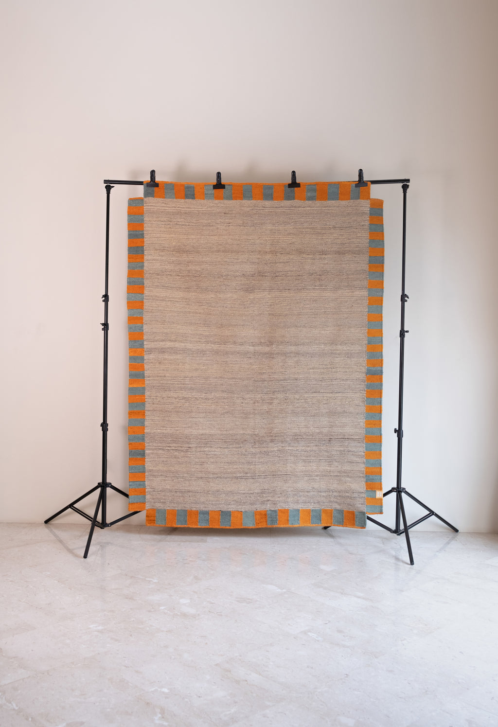 Khat Khati Rug - Orange/Teal