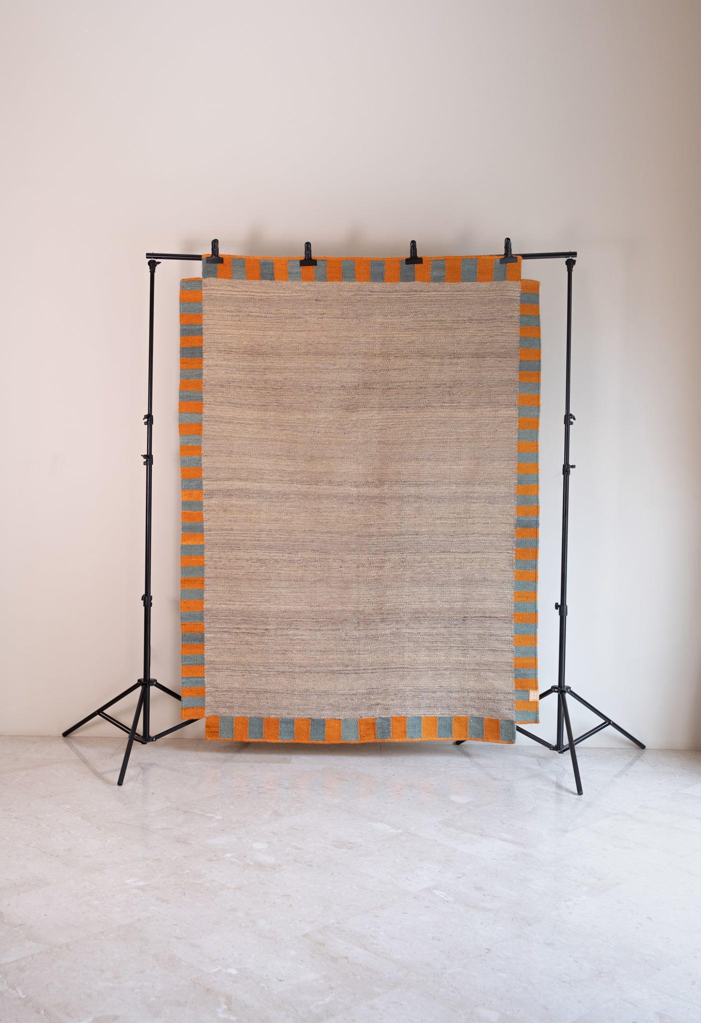 Khat Khati Rug - Orange/Teal