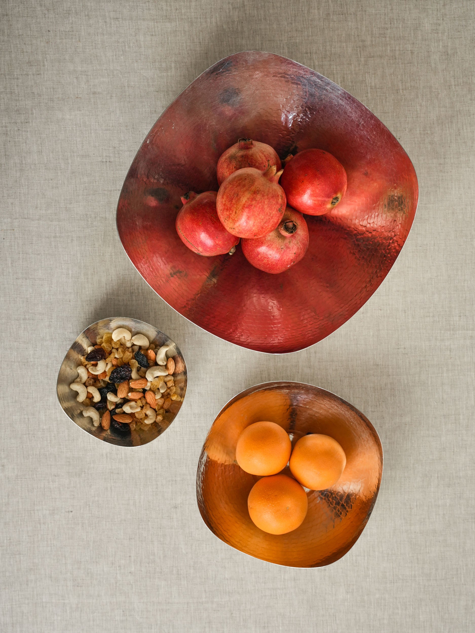Hammered Bowl - Polished Copper
