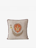 Peacock Cushion - Dusty Taupe/Salmon